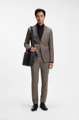 BOSS ONE pantalones slim fit, Marr&oacute;n oscuro