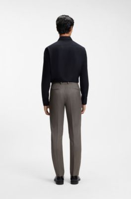 BOSS ONE pantalones slim fit, Marr&oacute;n oscuro