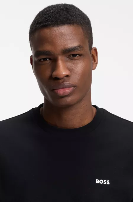 Cotton-piqué T-shirt with all-over print