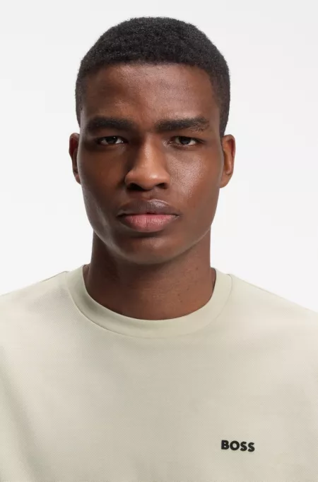 Cotton-piqué T-shirt with all-over print