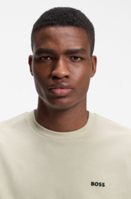 Camiseta de piqu&eacute; de algod&oacute;n con estampado integral, Beige claro