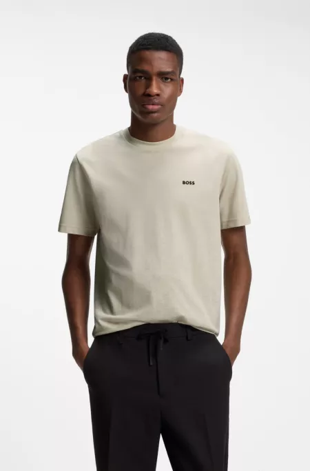Cotton-piqué T-shirt with all-over print