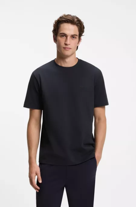 Cotton-piqué T-shirt with all-over print