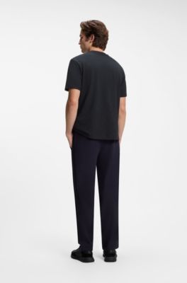 Cotton-piqu&eacute; T-shirt with all-over print, Dark Blue