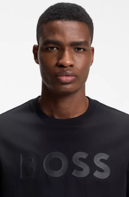Cotton T-shirt with tonal logo