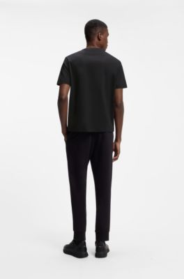 Cotton T-shirt with tonal logo, Black