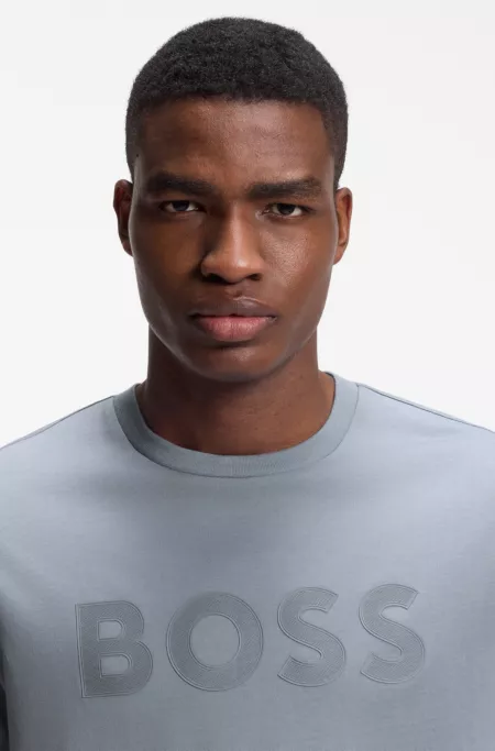 Cotton T-shirt with tonal logo