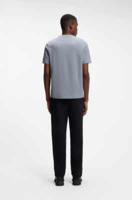 T-shirt en coton avec logo ton sur ton, Gris sombre