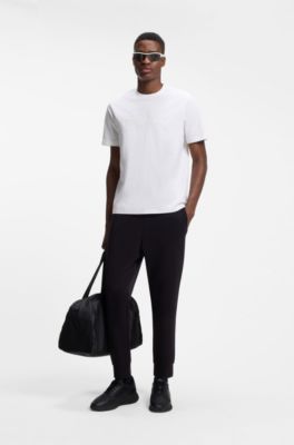 T-shirt en coton avec logo ton sur ton, Blanc