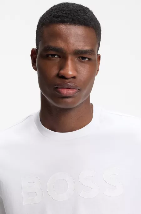 Cotton T-shirt with tonal logo