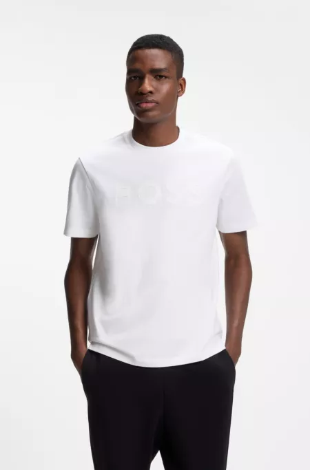 Cotton T-shirt with tonal logo