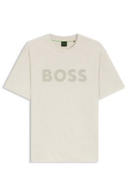T-shirt en coton avec logo ton sur ton, Blanc