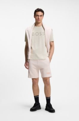 T-shirt en coton avec logo ton sur ton, Blanc