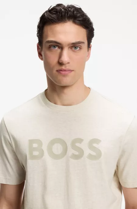 Cotton T-shirt with tonal logo