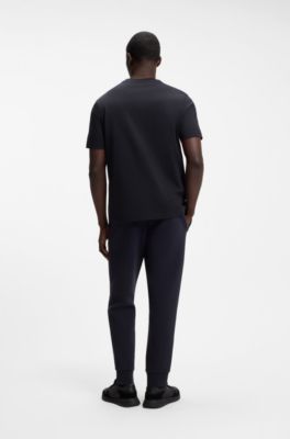 T-shirt en coton avec logo ton sur ton, Bleu fonc&eacute;