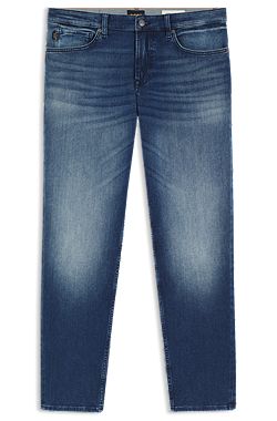 Vaqueros regular fit de pernera cónica en algodón elástico