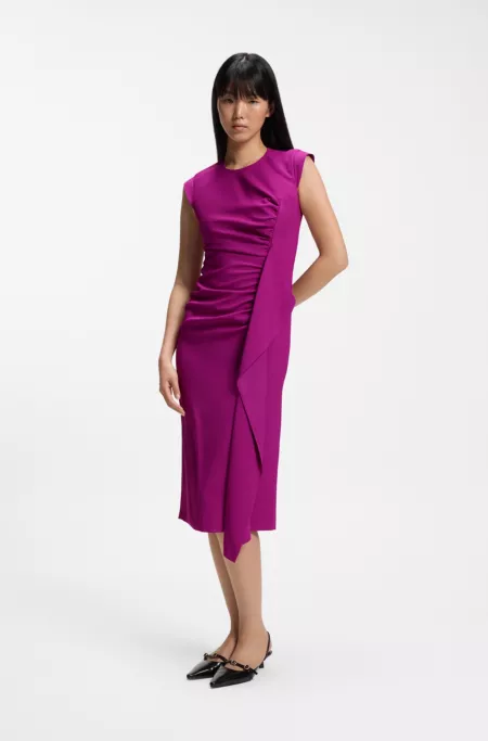 Crepe dress with draped detail