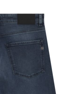 Regular-fit jeans in a stretch cotton blend, Dark Blue