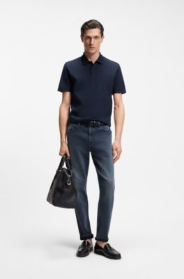 Regular-fit jeans in a stretch cotton blend, Dark Blue
