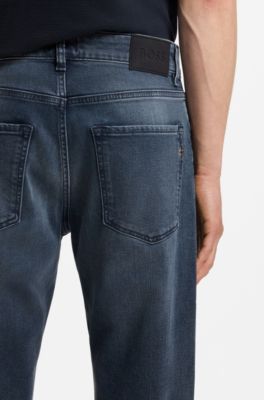 Regular-fit jeans in a stretch cotton blend, Dark Blue