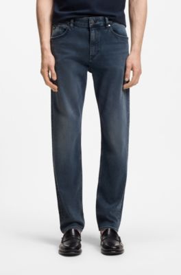 Regular-fit jeans in a stretch cotton blend, Dark Blue