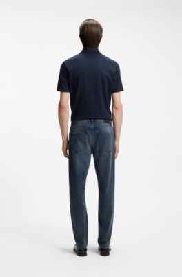 Vaqueros regular fit en algod&oacute;n el&aacute;stico, Azul oscuro