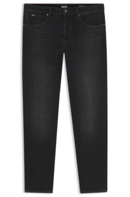 Vaqueros Maine regular fit en algod&oacute;n el&aacute;stico, Negro