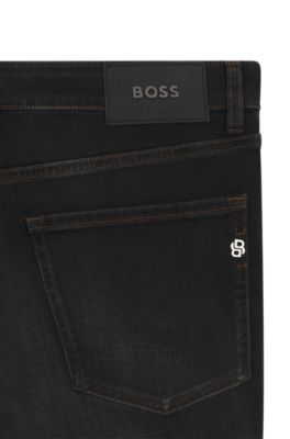 Vaqueros Maine regular fit en algod&oacute;n el&aacute;stico, Negro