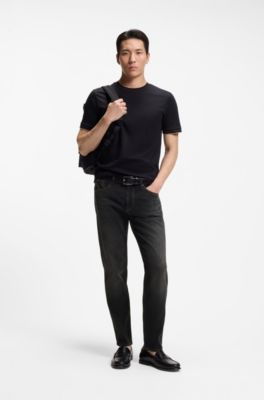 Vaqueros Maine regular fit en algod&oacute;n el&aacute;stico, Negro
