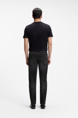 Vaqueros Maine regular fit en algod&oacute;n el&aacute;stico, Negro