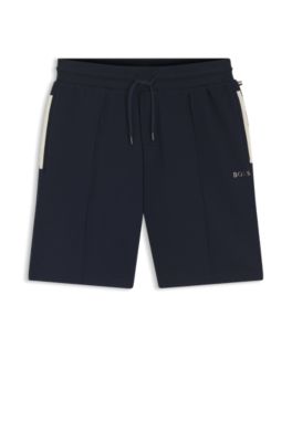 Shorts de algod&oacute;n con logo metalizado, Azul oscuro