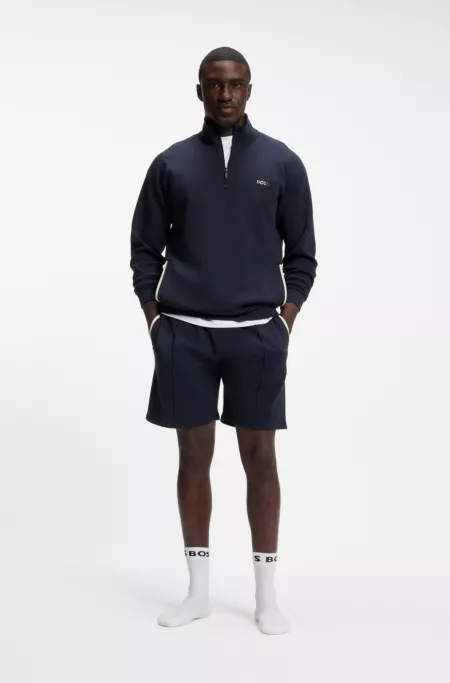 Cotton-blend shorts with metallic logo