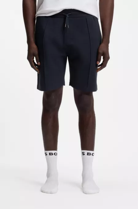 Cotton-blend shorts with metallic logo