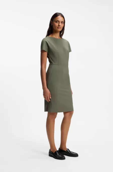 Slim-fit dress in Italian stretch wool