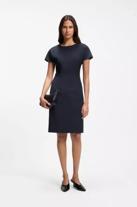 Slim-fit dress in Italian stretch wool