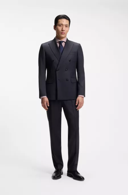 Slim-fit jacket in virgin wool serge