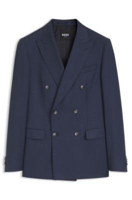 BOSS ONE Americana slim fit en lana virgen, Celeste