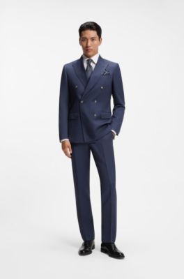 BOSS ONE Americana slim fit en lana virgen, Celeste