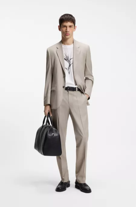 Modern-fit suit jacket in stretch twill