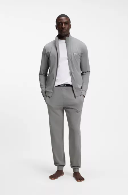 Stretch-cotton loungewear set with logo print