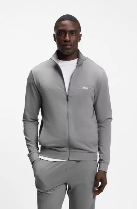 Stretch-cotton loungewear set with logo print