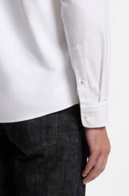 Camisa de algod&oacute;n Oxford, Blanco
