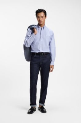 Chemise en coton Oxford, bleu clair