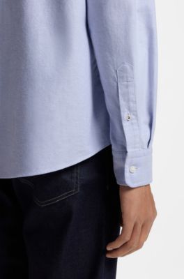 Chemise en coton Oxford, bleu clair
