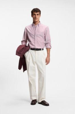 Camisa de algod&oacute;n Oxford, Rojo claro