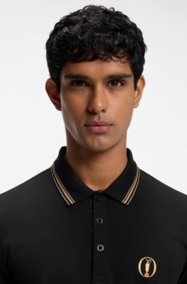 Polo deportivo The Open Paddy en piqu&eacute; t&eacute;cnico, Negro