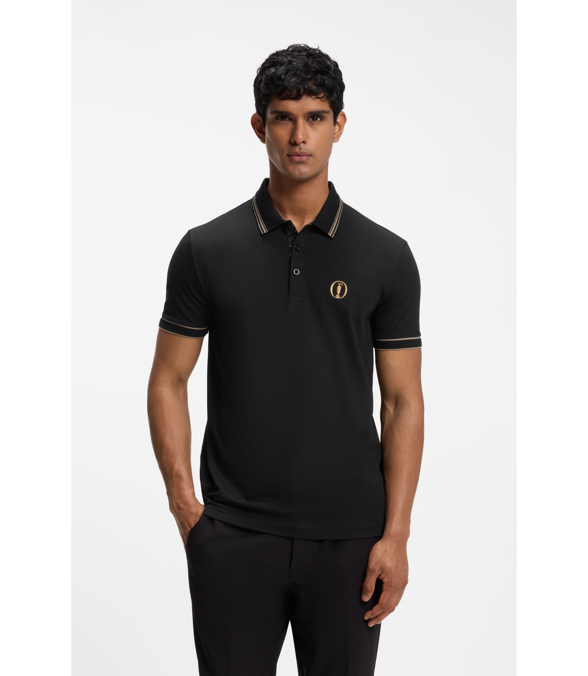 BOSS - The Open Active Paddy polo shirt in performance pique - Black