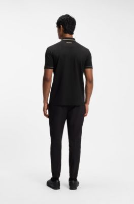 The Open Active Paddy polo shirt in performance pique, Black