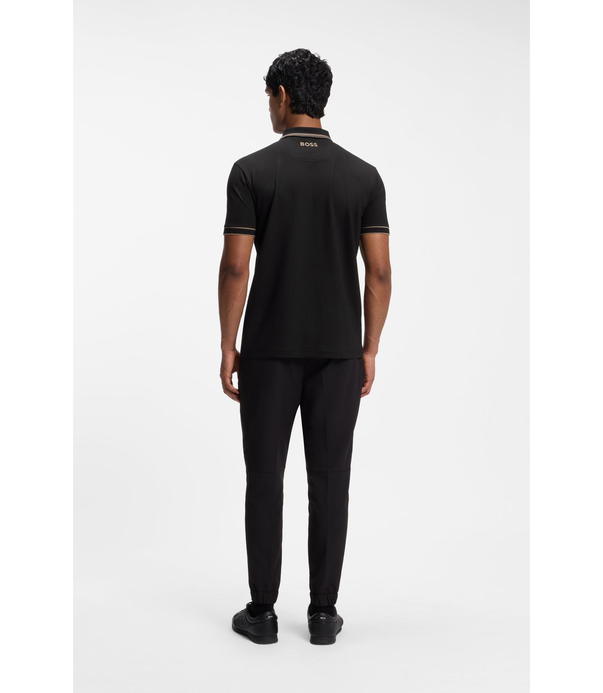 BOSS - The Open Active Paddy polo shirt in performance pique - Black