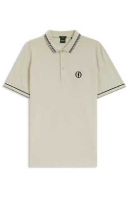The Open Active Paddy polo shirt in performance pique, Light Beige